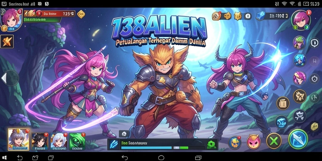 Tangkapan layar menunjukkan aksi seru dalam game Anime 138ALIEN.