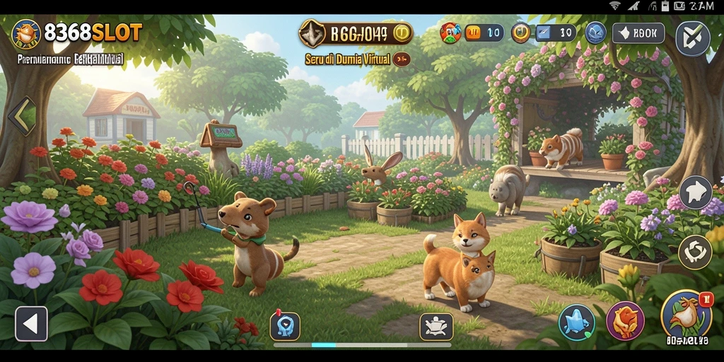 Screenshot gameplay 8368SLOT menunjukkan keseruan bertani di ladang virtual.