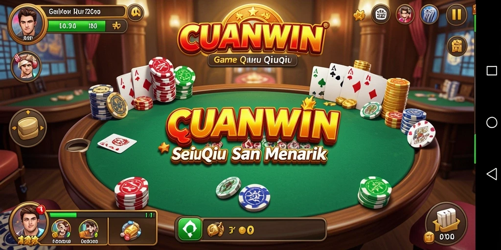 Tampilan menarik dari gameplay QiuQiu CUANWIN.
