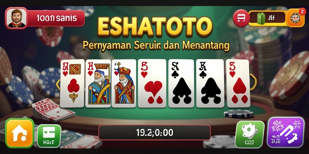 Screenshot gameplay ESHATOTO menampilkan aksi seru permainan Domino.