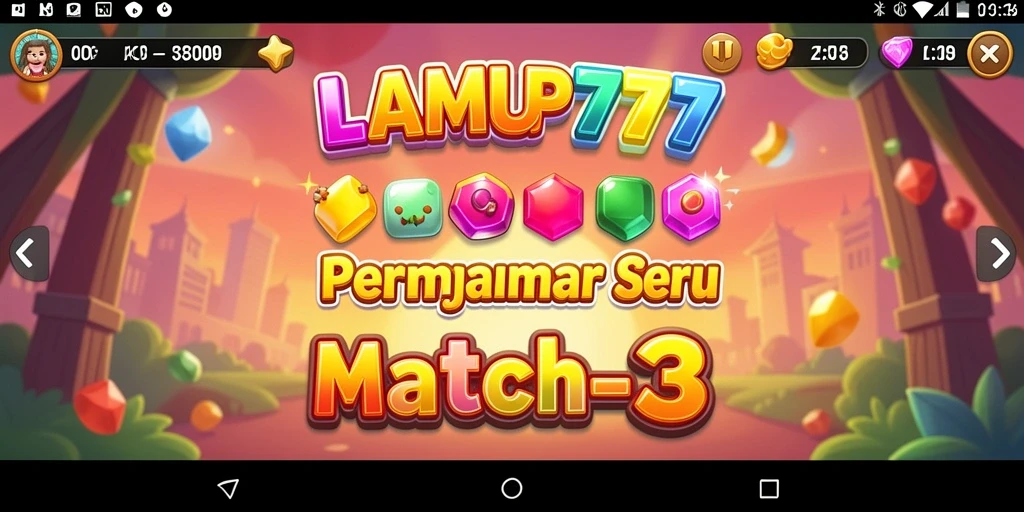 Tampilan gameplay seru LAMPU777 dengan lampu berwarna-warni.
