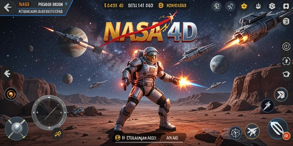 Tampilan gameplay NASA4D yang menegangkan dan penuh aksi.