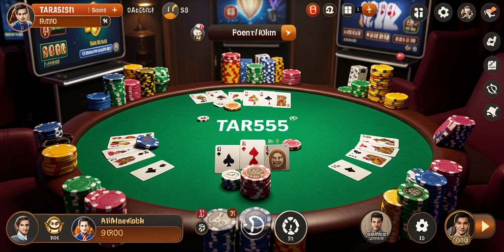 Tampilan screenshot TAR555 dengan aksi seru permainan Poker.