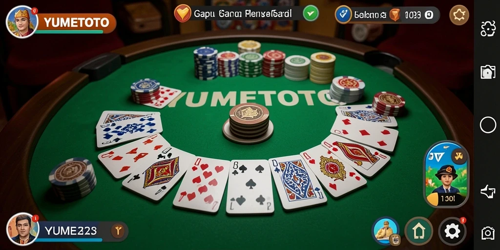 Tampilan seru gameplay Gaple dalam YUMETOTO.